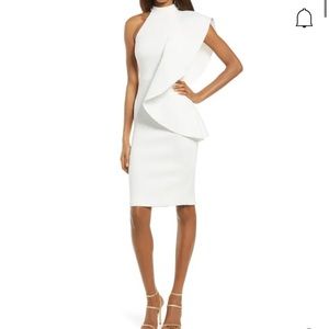Lavish Alice white scuba high neck dress